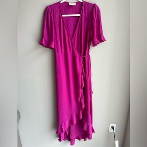 Elegant Magenta Wrap Dress